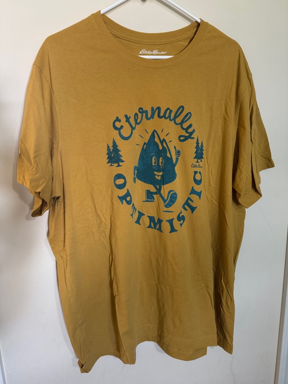 Eddie Bauer Mustard Short-Sleeve Graphic Tee with Teal Print
